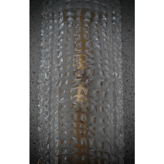 Mid-Century Modern Art Deco Style Clear Murano Glass and Brass Wall Sconce, 2000 For Sale - Image 3 of 10