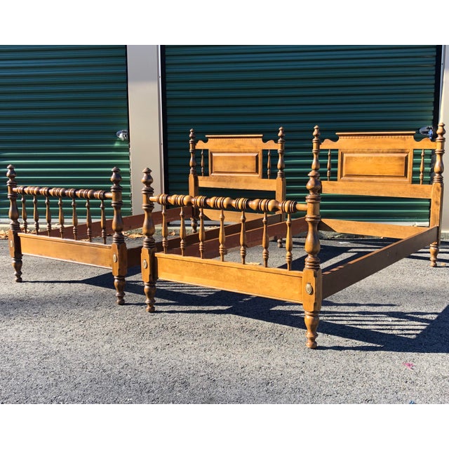 Ethan Allen Traditional Maple Twin Beds a Pair Chairish