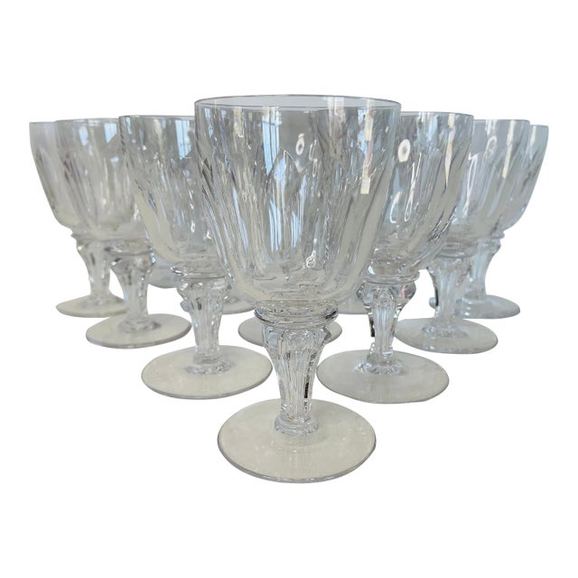 1950s Royal Leerdam Queen Juliana Glass Wine Stems- Set of 12 For Sale