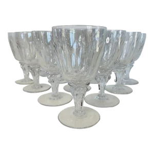 1950s Royal Leerdam Queen Juliana Glass Wine Stems- Set of 12