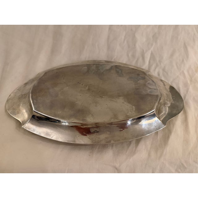 Antique Tiffany & Co. Sterling Silver Oval Dish With Ornate Floral Handle For Sale - Image 10 of 10