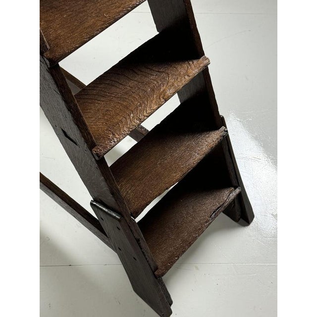 Wood Eglish nOak Library Stairs For Sale - Image 7 of 18