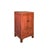 This Chinese cabinet showcases the beauty of traditional craftsmanship with its rich distressed coral pinkish orange...