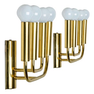 Brass Wall Lights in the style of Florian Schulz, Germany, 1970s, Set of 2 For Sale