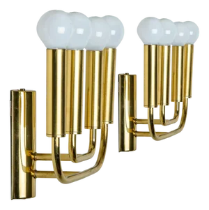 Brass Wall Lights in the style of Florian Schulz, Germany, 1970s, Set of 2