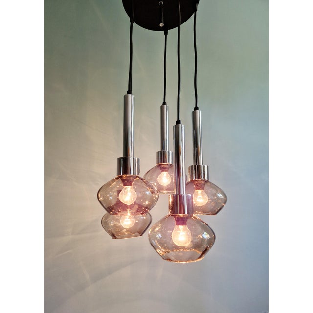 Cascade Chandelier in Chrome Metal and Smoked Glass, 1960s For Sale - Image 13 of 18