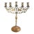 Antique Polish Brass Five-Light Shabbat Candelabra For Sale