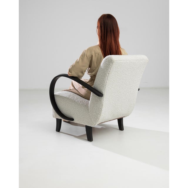 Jindrich Halabala 1950s Czech Wooden Armchair by J. Halabala For Sale - Image 4 of 7