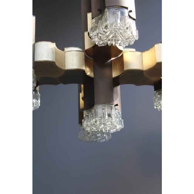 Golden and Brown Chandelier from Sciolari, 1970s For Sale - Image 3 of 16