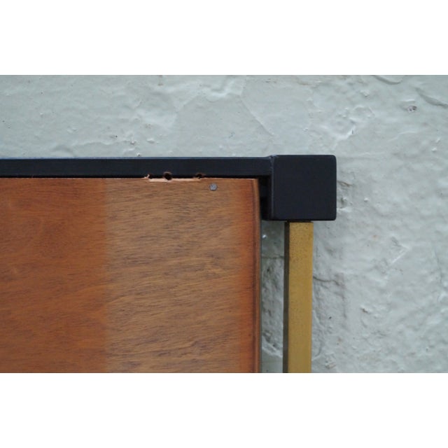 Tung Si Ebonized & Brushed Nickel Mirror For Sale - Image 10 of 10