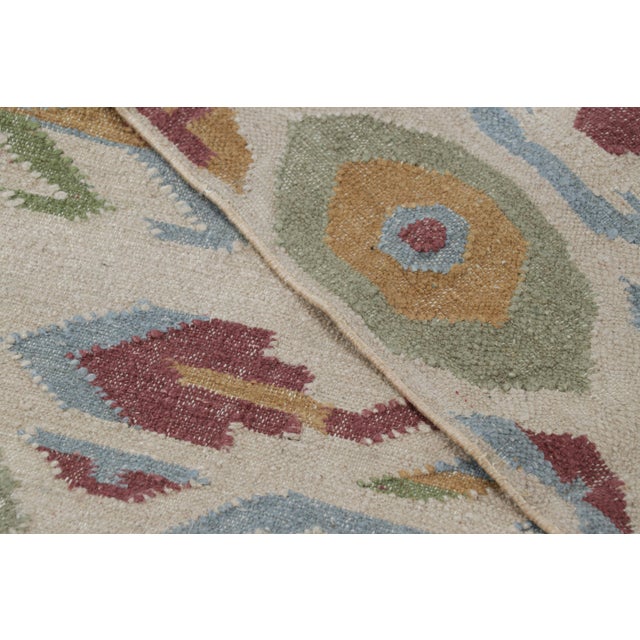 Textile Rug & Kilim’s Modern Classics Flatweave Rug in Cream-White With Ikats Patterns For Sale - Image 7 of 7