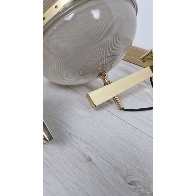 Artemide Delta Wall Lamps in Brass with Double Fresnel Glass by Sergio Mazza for Artemide, 1960s, Set of 2 For Sale - Image 4 of 16