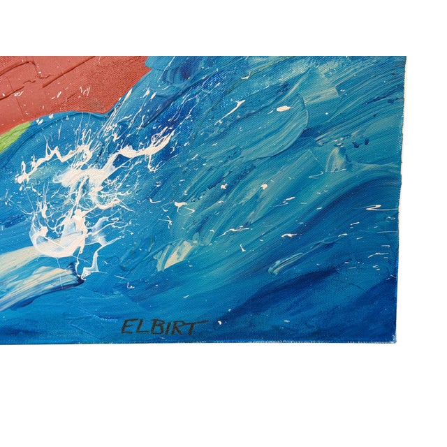 Textile Late 20th Century Original Signed Elbirt Abstract Expressionist Diptych – Vibrant Impasto Contemporary Art on Canvas For Sale - Image 7 of 8