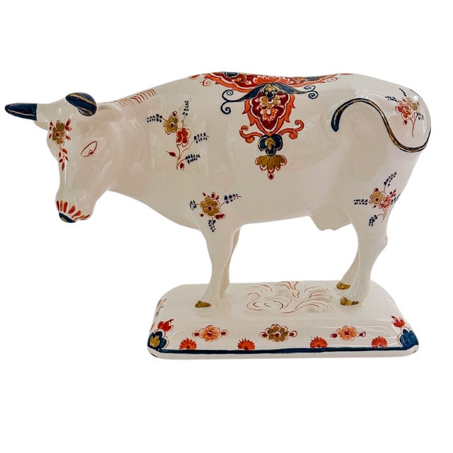 1970 Royal Delft Polychrome Cow Figurine For Sale In San Diego - Image 6 of 10