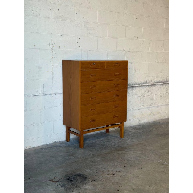 Mid-Century Modern Oak High Dresser by Holger Jensen for FDB Møbler Danish Mid-Century Modern 1960s For Sale - Image 3 of 12