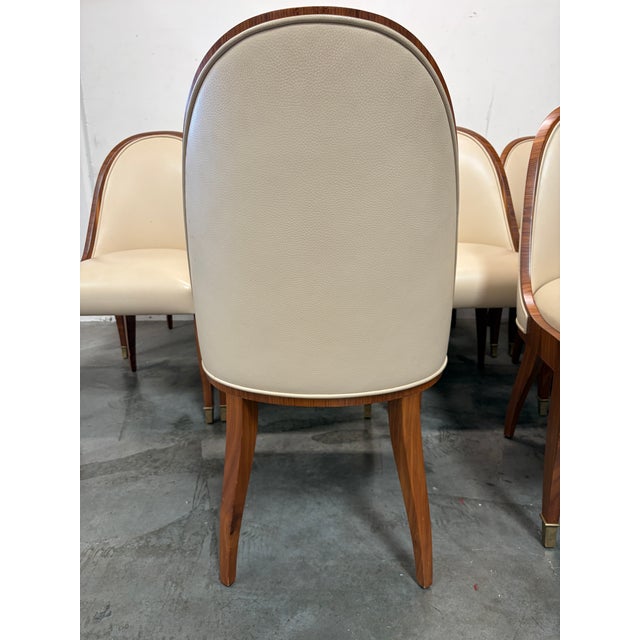Wood Dining Chairs Set of 12 Attributed to Cygal For Sale - Image 7 of 12