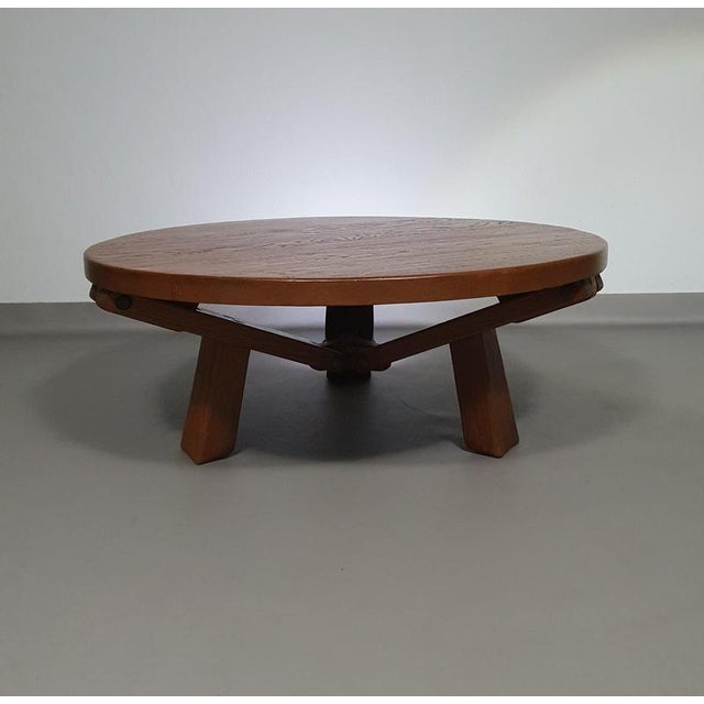 Height-Adjustable Round Coffee Table in Oak, 1960s For Sale - Image 10 of 18
