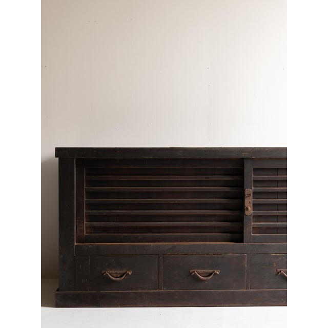 Japanese Antique Large Tansu 1860s-1900s / Sideboard Wabi Sabi For Sale - Image 10 of 18