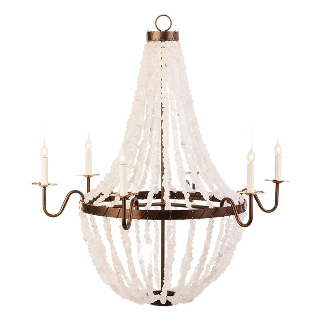 Medium Empire All Crystal Chandelier by Lowcountry Originals For Sale