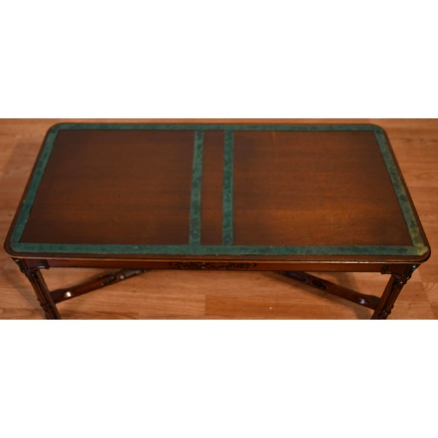 1940s English Chippendale Mahogany Marble Top Coffee Table Accent Table . For Sale - Image 12 of 14