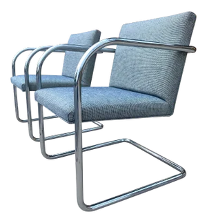 Thonet Tubular Chrome Brno Chairs by Mies Van Der Rohe