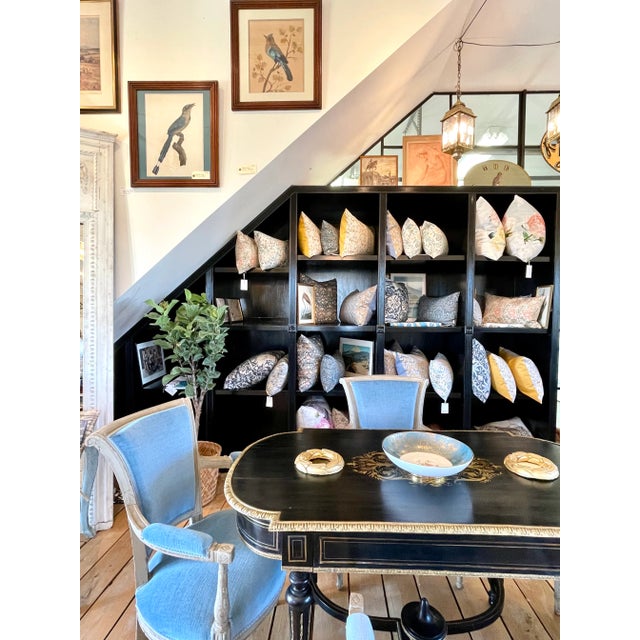 Sky Blue Late 18th Century Antique French Directoire Period Armchairs in Sky Blue- Set of 4 For Sale - Image 8 of 9