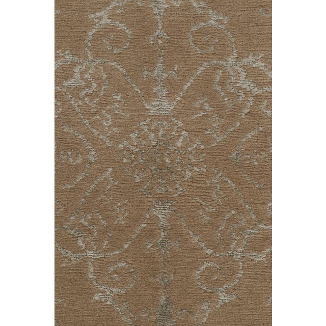 Textile Rug & Kilim’s 18th-Century European Sty Beige Brown and Green Wool and Silk For Sale - Image 7 of 9