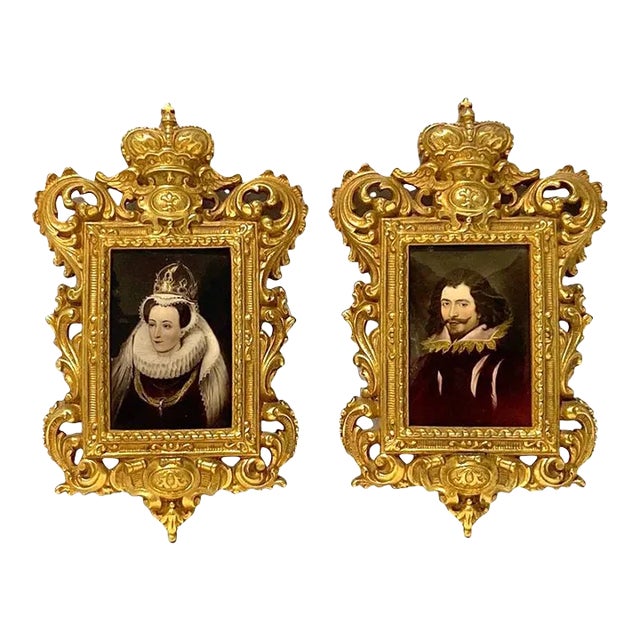 Spanish Nobility Small Portraits 1960s From Seville Casa Rodan Sevilla Decoupage For Sale
