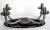 4-Armed Iron Candelabra on Black Opaline Base, 1940s For Sale - Image 6 of 9