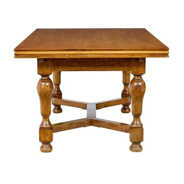 Early 20th Century Birch Extending Dining Table, 1920s For Sale - Image 9 of 11