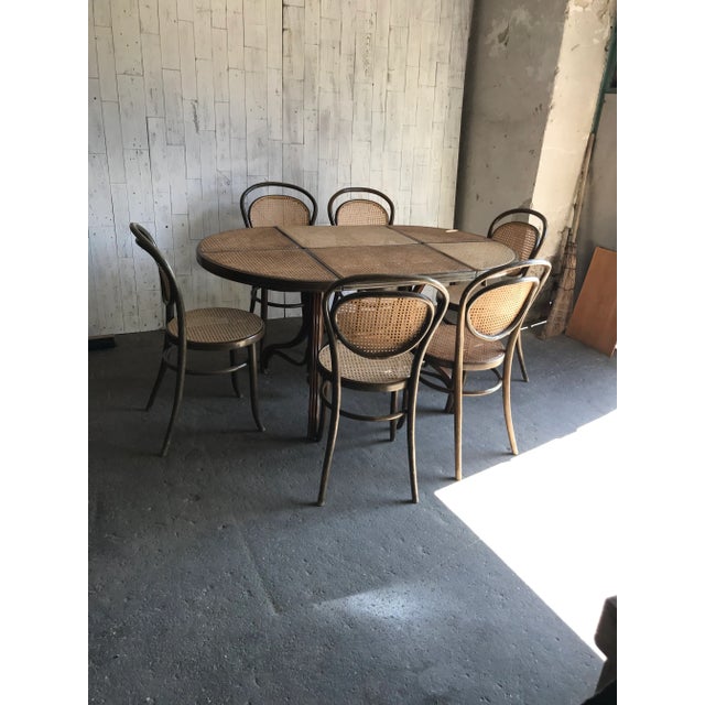 Oval Dining Chairs & Table in Wood Cane, Germany, 1960s, Set of 7 For Sale - Image 9 of 13