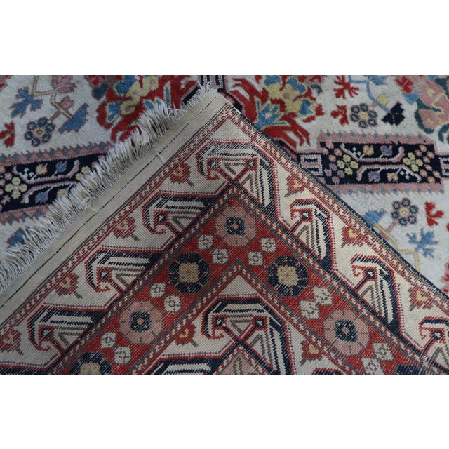 1950s Handmade Vintage Caucasian Zeyhur Rug 4.2' X 7.4' (130cm X 228cm) For Sale - Image 12 of 13