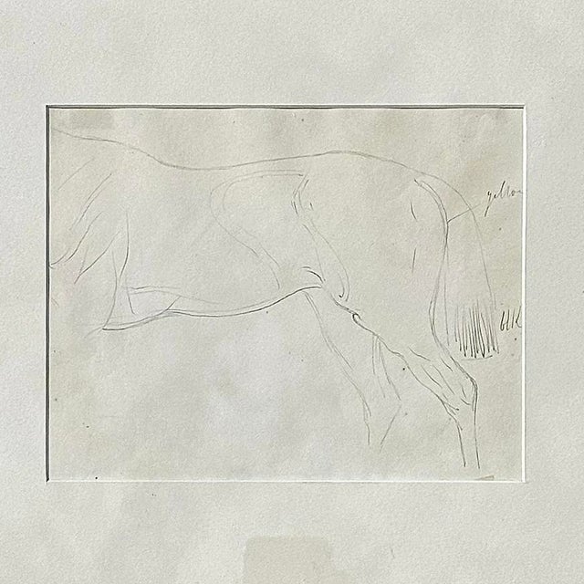 Vanilla Vintage Framed Horse Body Sketch Drawing For Sale - Image 8 of 12
