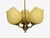 Metal 1940s Swedish Modern, Pendant Light, Brass, Textured Glass For Sale - Image 7 of 12
