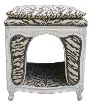 Zebra Print Dog Bed or Ottoman for Special Chien