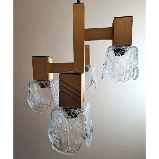 Metal Space Age Chandelier in Aluminum and Half Crystal in the style of Sciolari Gaetano, 1964 For Sale - Image 7 of 13