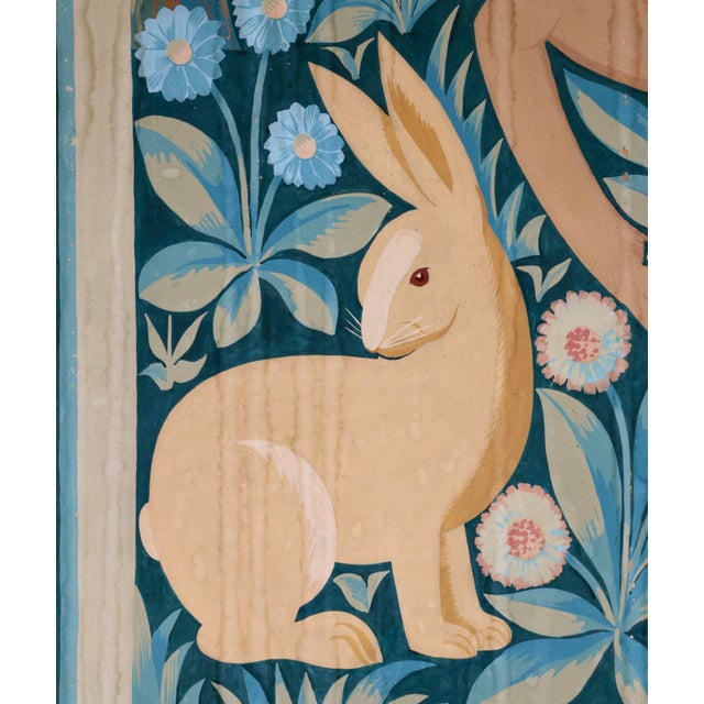Large Framed Wallpaper Panels Decorated with Stylized Animals and Branches, France, 1930s, Set of 2 For Sale - Image 13 of 15