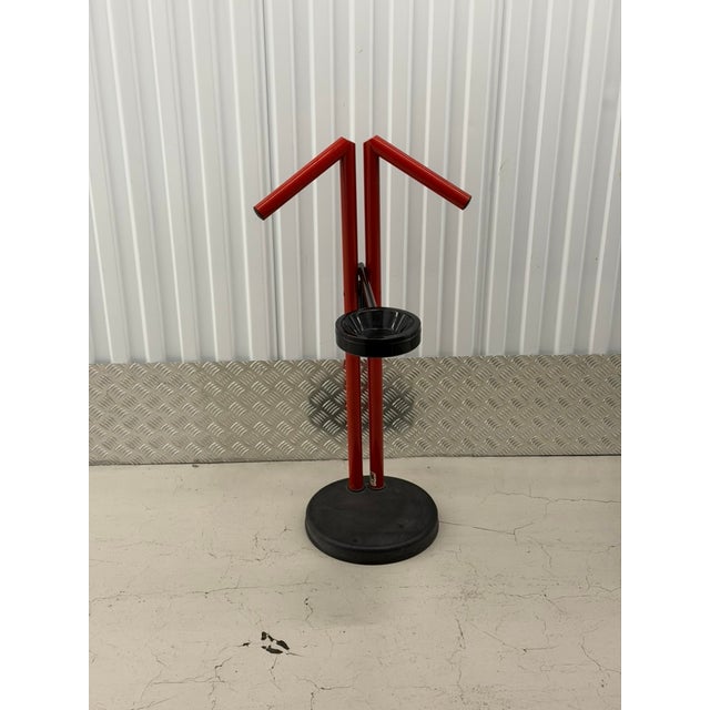 Black Vintage Modern Red and Black Metal Valet Coat Rack, 1980s For Sale - Image 8 of 18