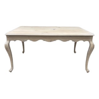 Rustic Whitewashed Knotty Pine French Country Dining Table For Sale