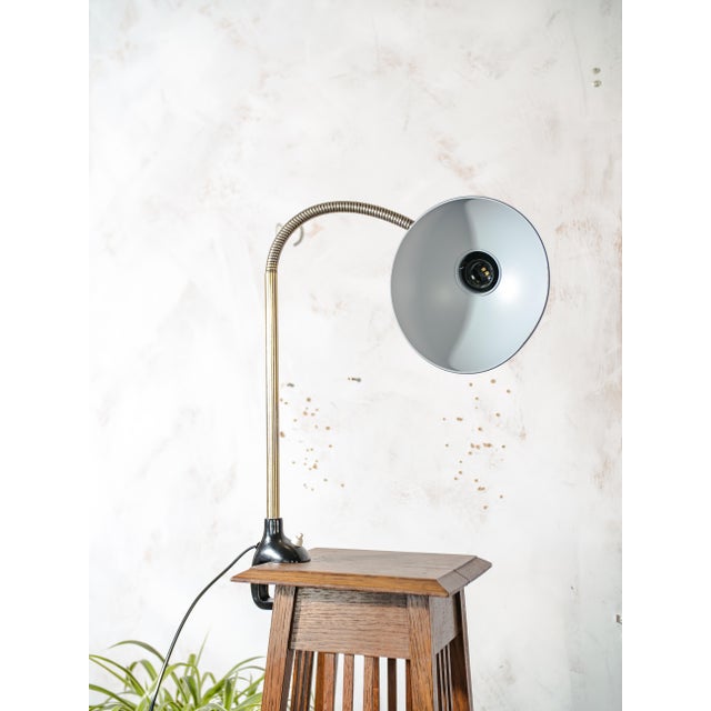 Antique Bauhaus Gooseneck 6740 Clamp Lamp with Super Lampshade by Christian Dell from Kaiser Idell, 1940s For Sale - Image 6 of 14
