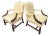 Traditional Pale Buttercream Yellow Damask Carved Mahogany Martha Washington Library Living Room Chairs, a Pair For Sale
