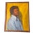 Vintage Mid Century Oil Portrait – African American Male Figure on Yellow Background, Framed (1960s–1970s) For Sale