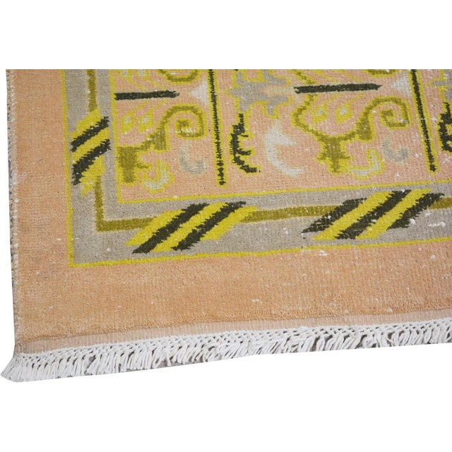 Art Deco Vintage Chinese Art Deco Hand Knotted Wool Rug, 11'9''x19'7'' For Sale - Image 3 of 5