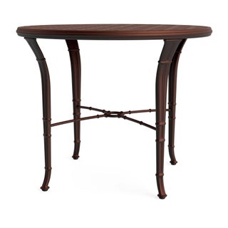Brown Jordan Calcutta 36" Round Cast Bistro Umbrella Table in Almandine For Sale