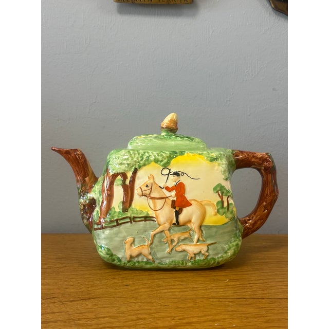 Mid 20th Century Vintage English Hunt Themed Tea Pot For Sale - Image 5 of 9