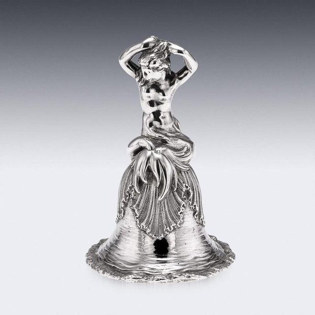 Antique Victorian Silver Desk or Dinner Bell, 1886 For Sale - Image 3 of 17