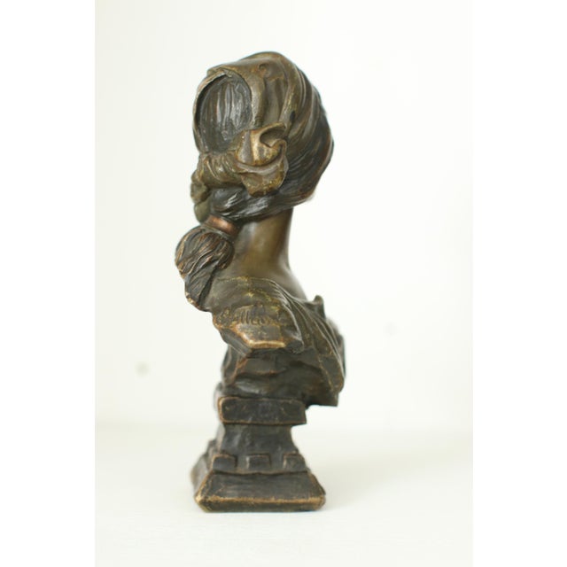 1900 - 1909 Emmanuel Villanis, French Art Nouveau Cinderella Bust, 1900, Bronze For Sale - Image 5 of 9