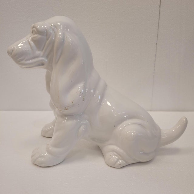 Ceramic Ceramic Basset Hound Sculpture, Germany, 1940s For Sale - Image 7 of 13