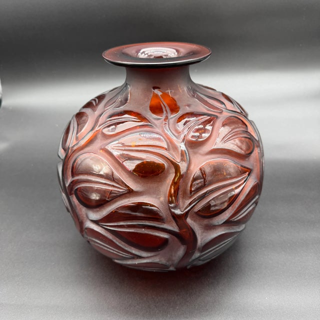 Amber Glass Sophora Vase by R. Lalique, 1926 For Sale - Image 11 of 11
