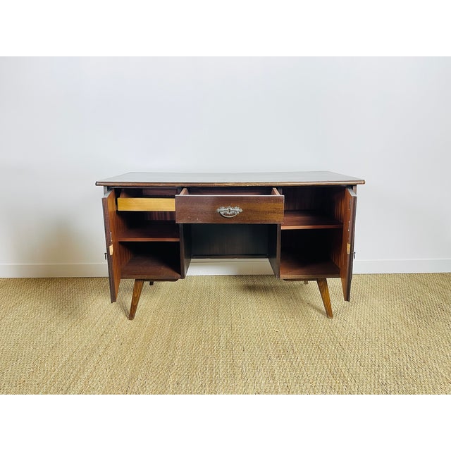 1960s Vintage Double-Sided Mahogany Desk from Bühne Mignon Möbel, 1960s For Sale - Image 5 of 11